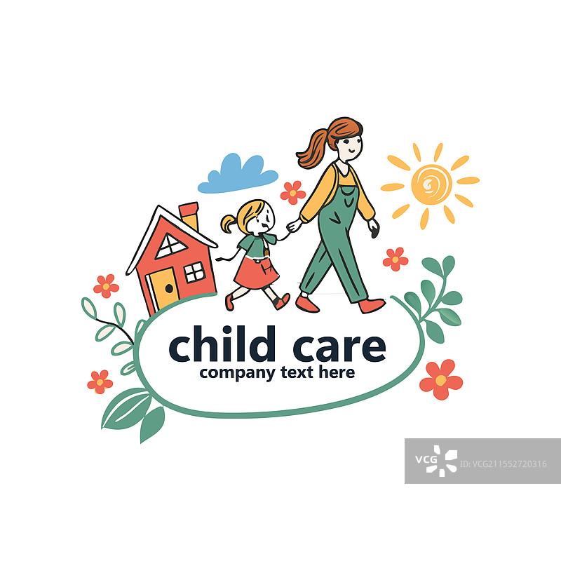 婴儿商店、儿童照护、日托学校和儿童标志图片素材