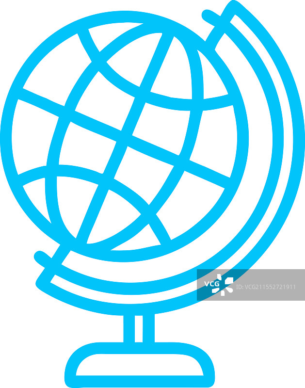 简化图形的绿色桌面地球仪图标图片素材