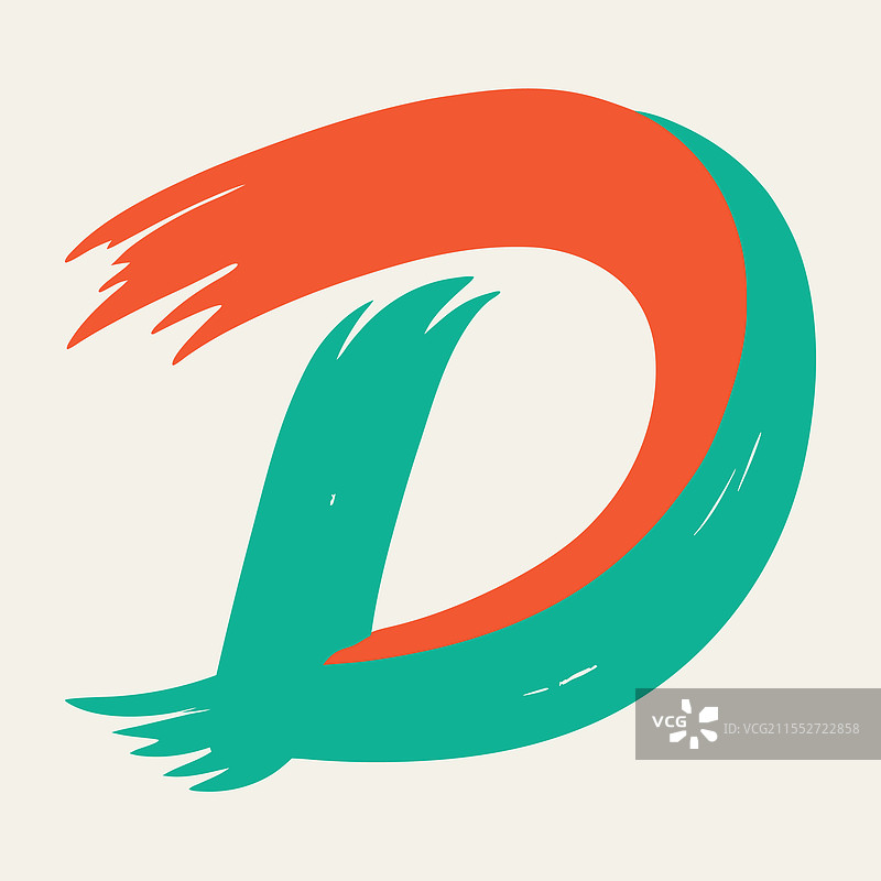 黑白图形设计的大写字母D图片素材