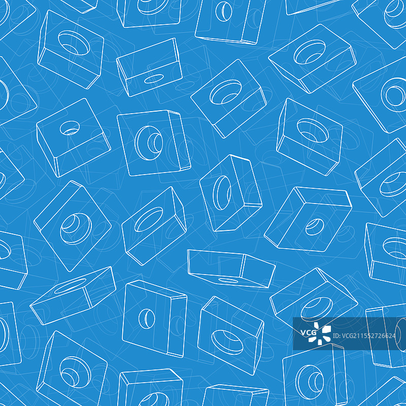 蓝色背景上的机械工程图纸图片素材