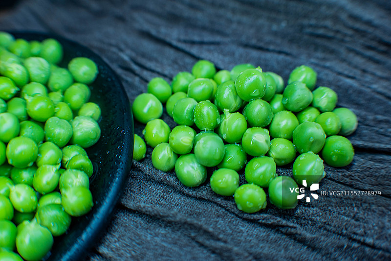 四川绵阳豌豆、豌豆荚、青豌豆、豌豆粒、豆类图片素材