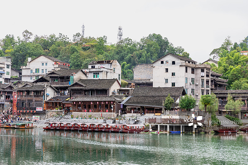 湖南省湘西土家族苗族自治州花垣县边城茶峒古镇图片素材