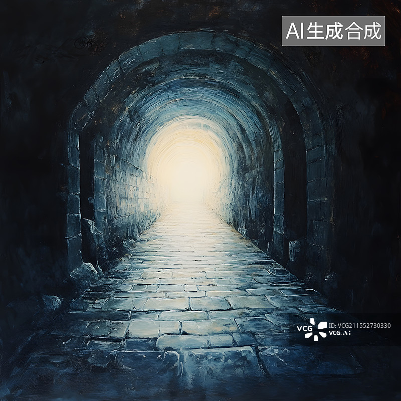 【AI数字艺术】隧道内的灯光图片素材