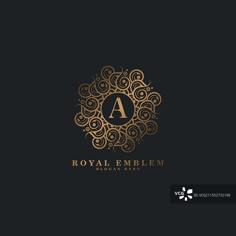 奢华装饰字母A标志图片素材