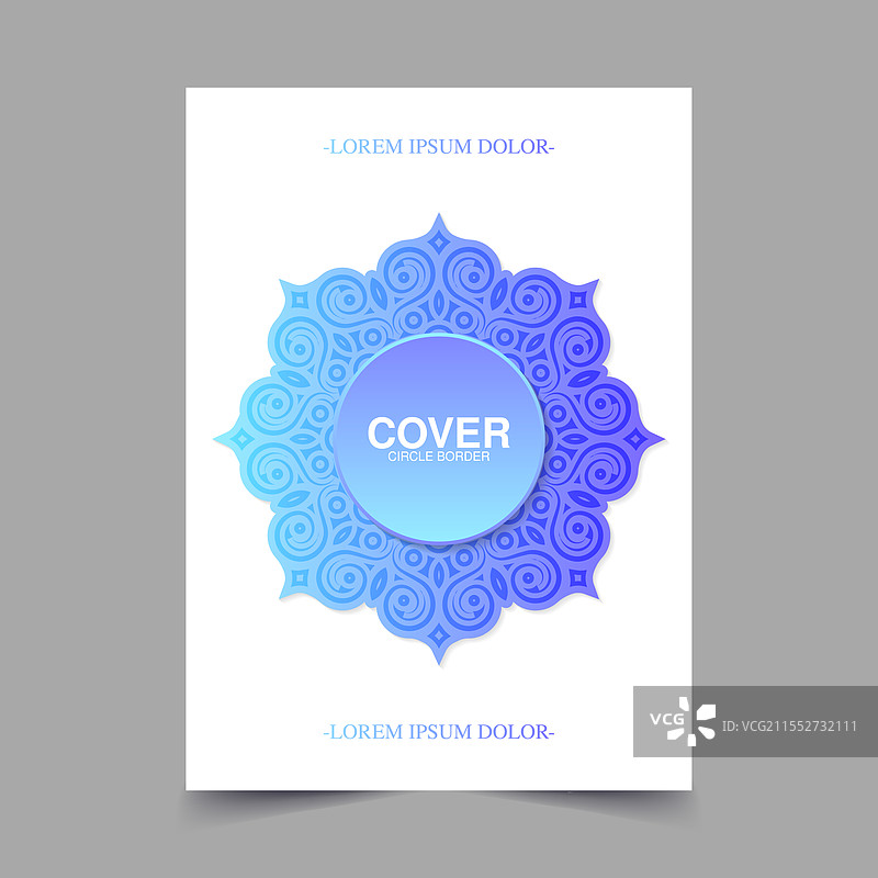 蓝色圆形边框图案商业封面图片素材