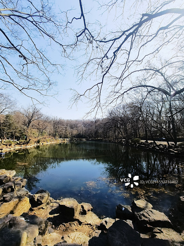 南京钟山风景区万工池图片素材