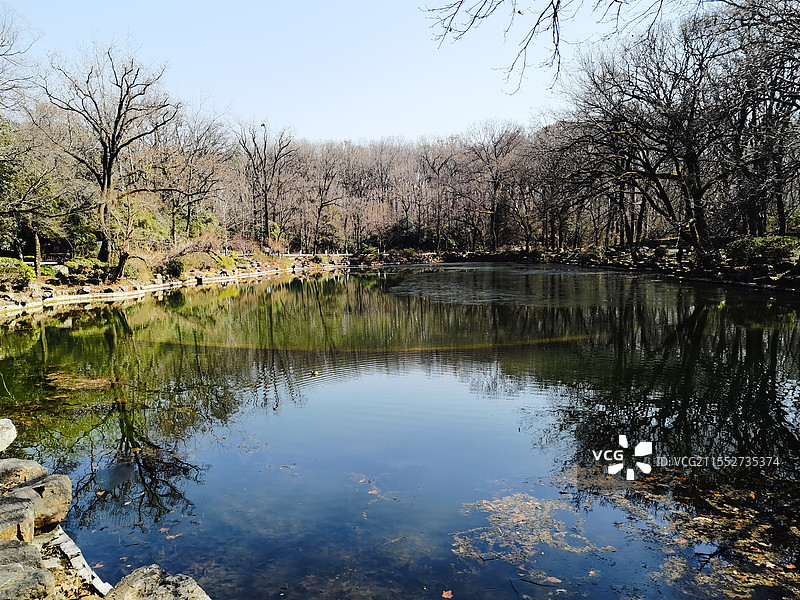南京钟山风景区万工池图片素材