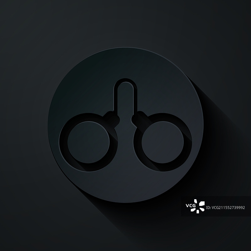 黑色背景上的剪纸手铐图标图片素材