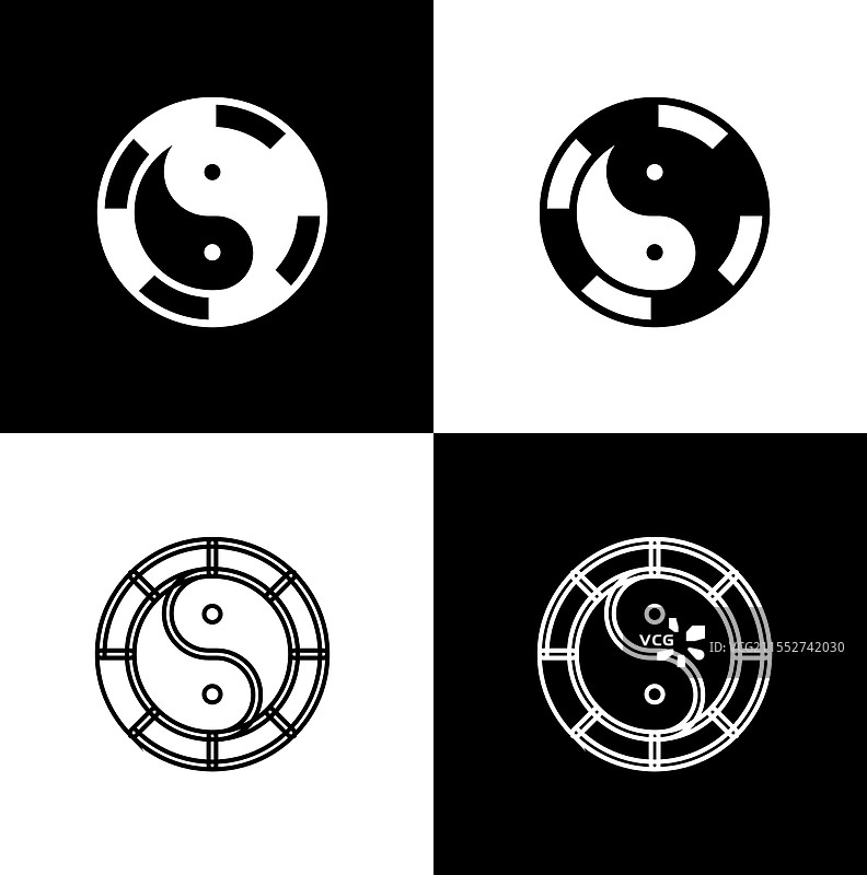 和谐与平衡的阴阳符号图标图片素材