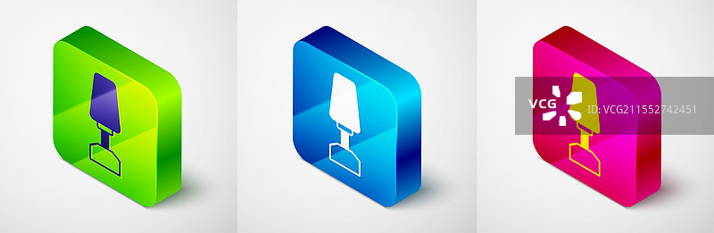 美甲图标的等轴测铣刀图片素材