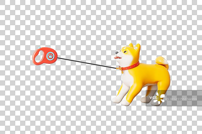 三维渲染的宠物狗柴犬免抠元素图片素材