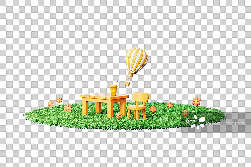 三维渲染的户外草地露营免抠元素图片素材