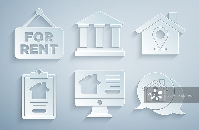 设置在线房地产房屋位置与房屋图片素材