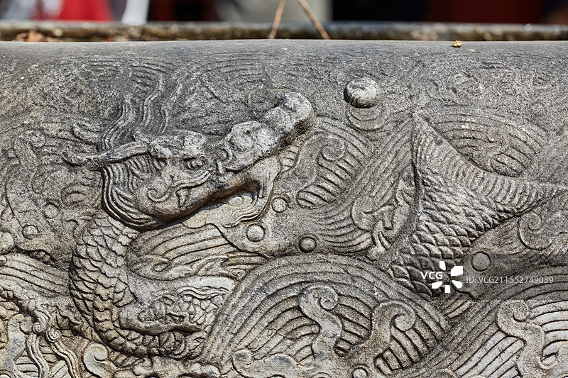 北京法源寺龙形浮雕石刻图片素材