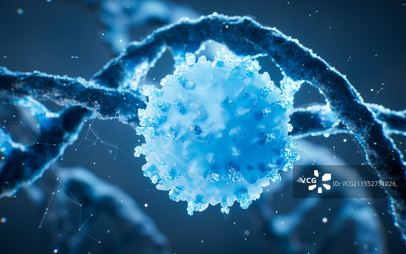 生物细胞与生物基因背景三维渲染图片素材