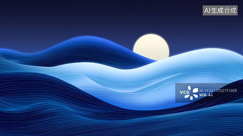 【AI数字艺术】极地月光背景图片素材