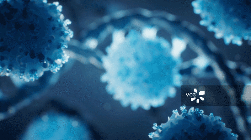 生物细胞与生物DNA基因背景三维渲染图片素材