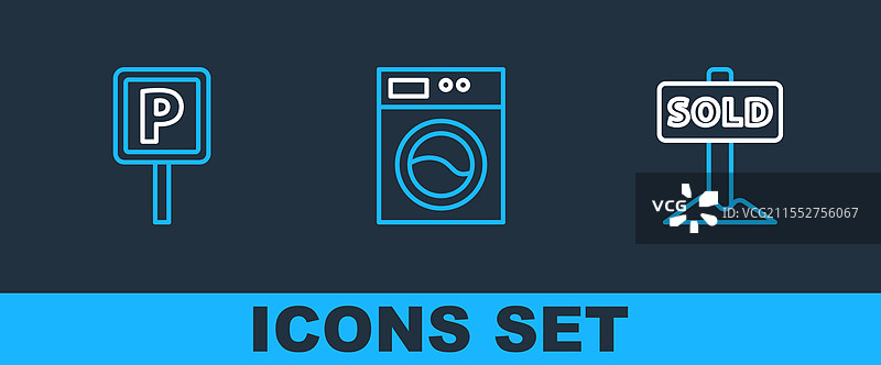 悬挂标志牌，上面写着“已售停车位”图片素材