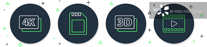 设置线条SD卡3D字母4K超高清并播放图片素材