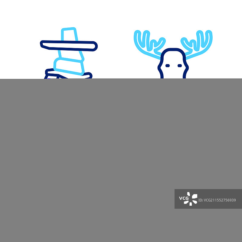 加拿大湖泊边的冰屋，墙上挂着驼鹿头图片素材