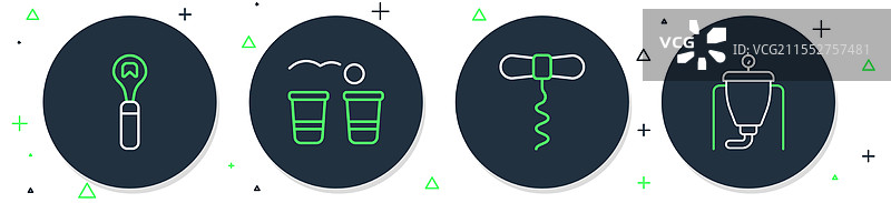 设置啤酒乒乓球游戏的酒瓶开瓶器图片素材