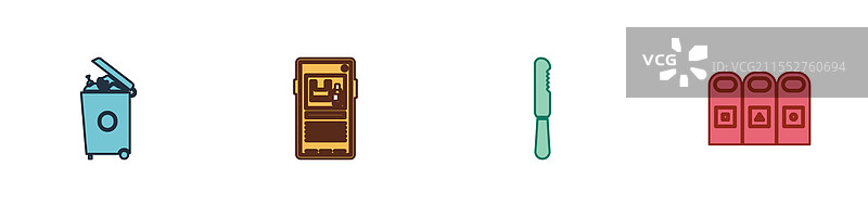 设置垃圾桶以阻止塑料污染一次性使用图片素材