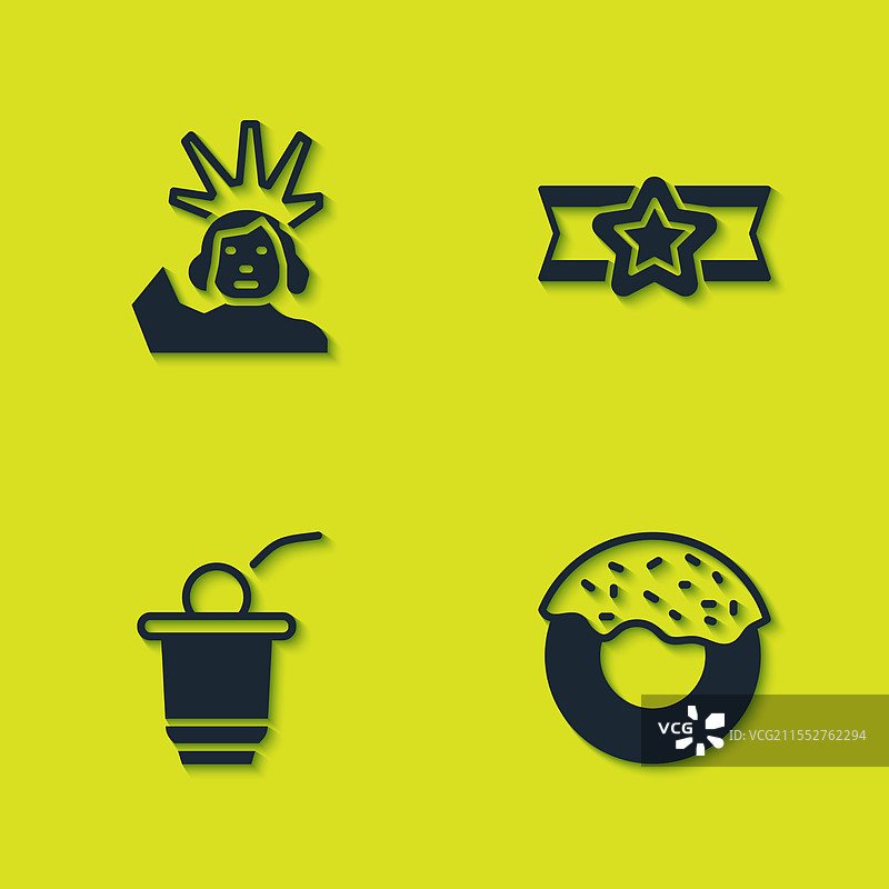 自由女神像甜甜圈啤酒乒乓球游戏图片素材