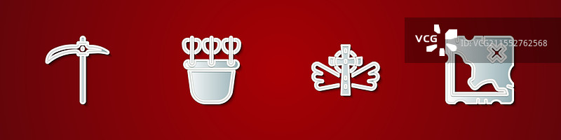 带有箭矢的镐和十字架箭袋图片素材