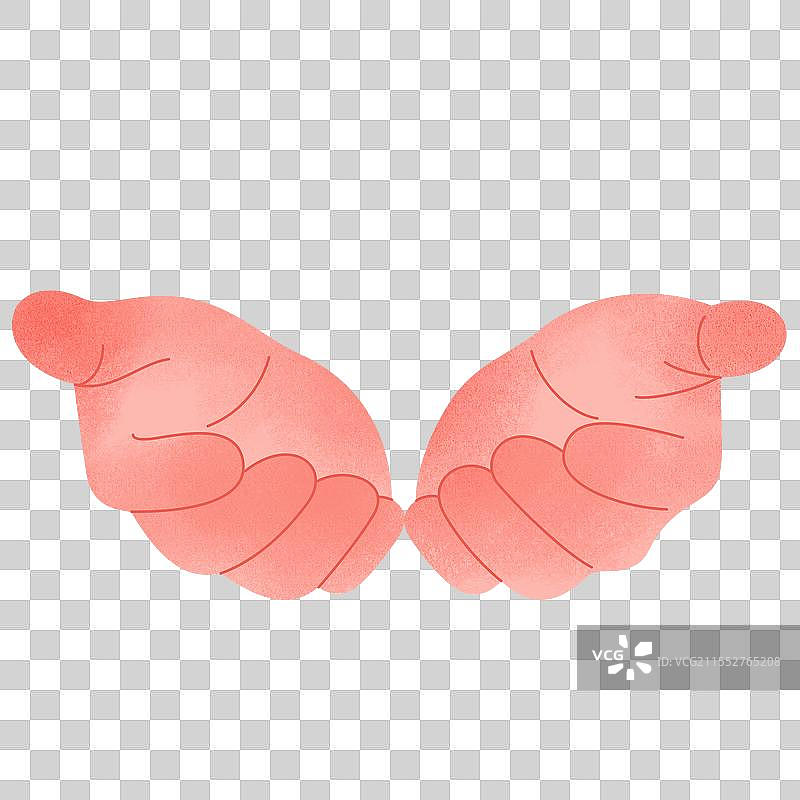 手绘双手动作托举捧着元素图片素材