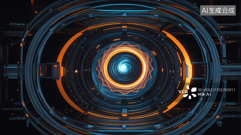 【AI数字艺术】科技之眼时空穿梭图片素材