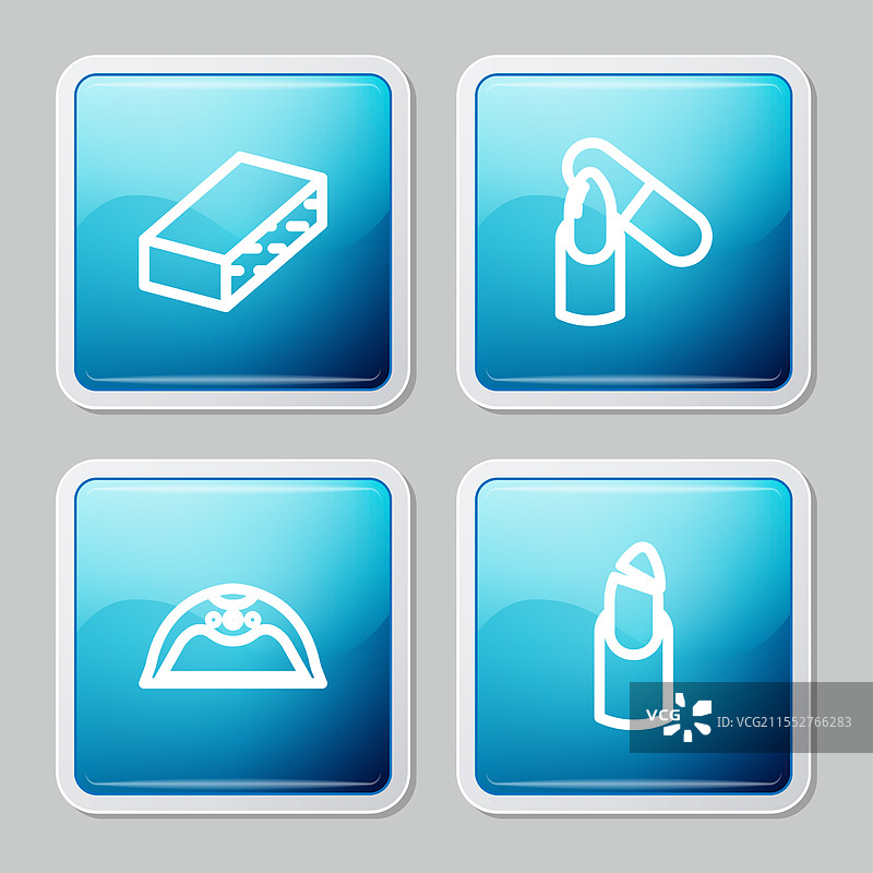 指甲修整工具套装，包括指甲锉、美甲灯和断裂的指甲图片素材