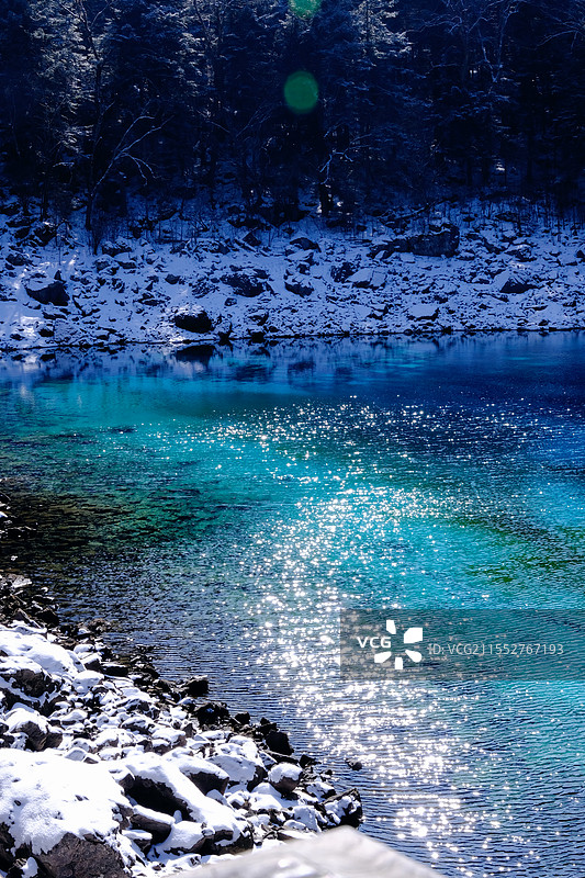 九寨沟五彩池图片素材