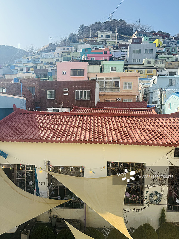 韩国釜山甘川文化村艺术民居图片素材