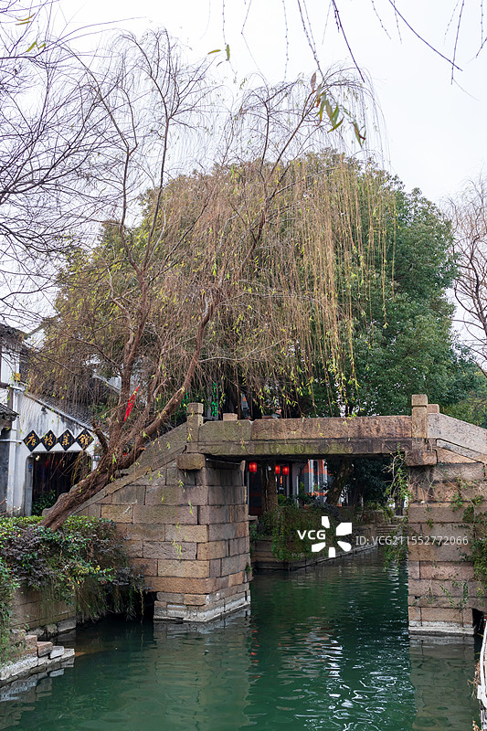 江苏苏州吴江黎里古镇冬季风光图片素材