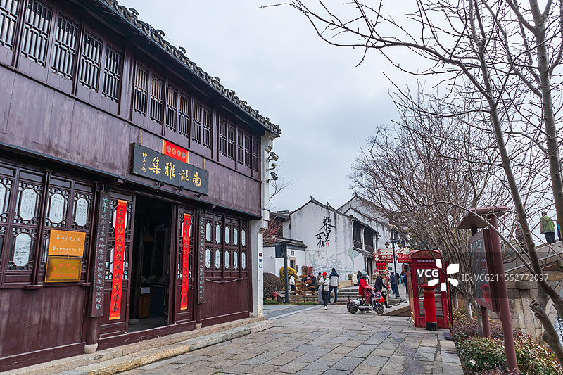 江苏苏州吴江黎里古镇冬季风光图片素材