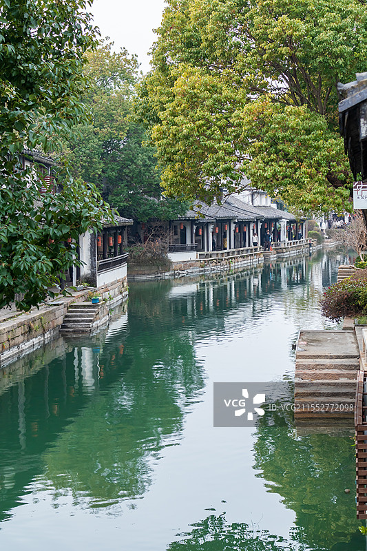 江苏苏州吴江黎里古镇冬季风光图片素材