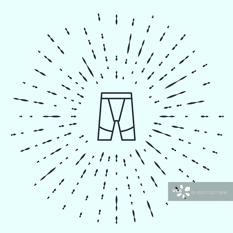 黑色线条骑行短裤图标，背景为灰色图片素材