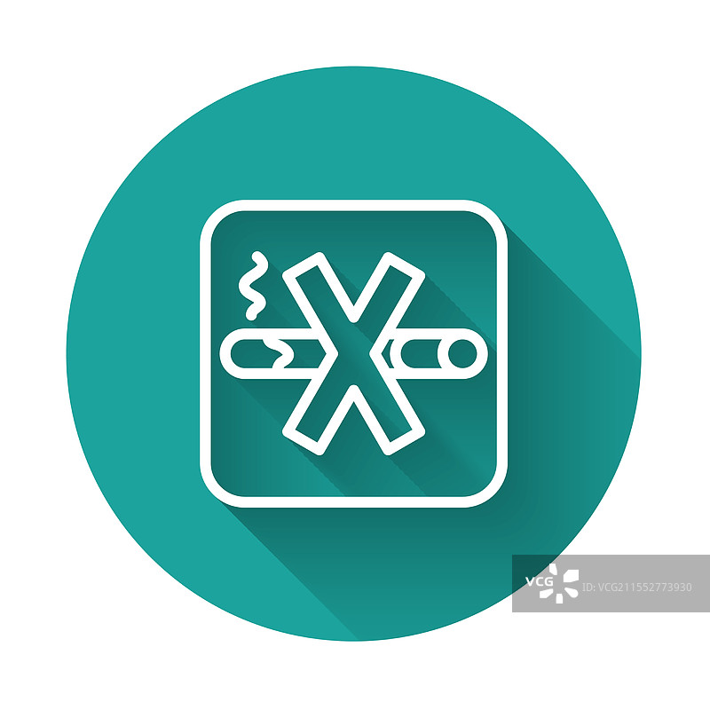 白色禁烟标志图标，带长线条设计图片素材