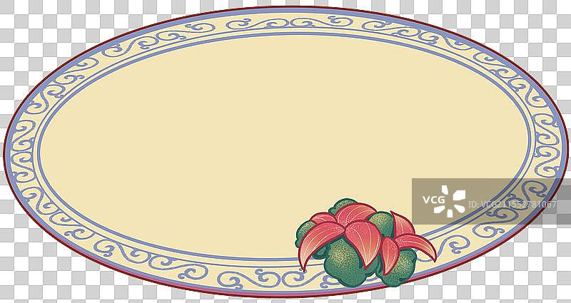 中式花纹盘子碟子中华传统美食中国风国潮风图片素材