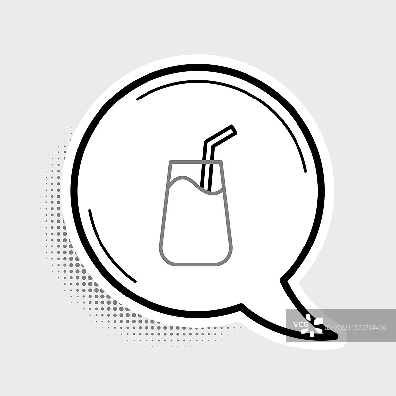 鸡尾酒和酒精饮料图标，线条风格设计图片素材