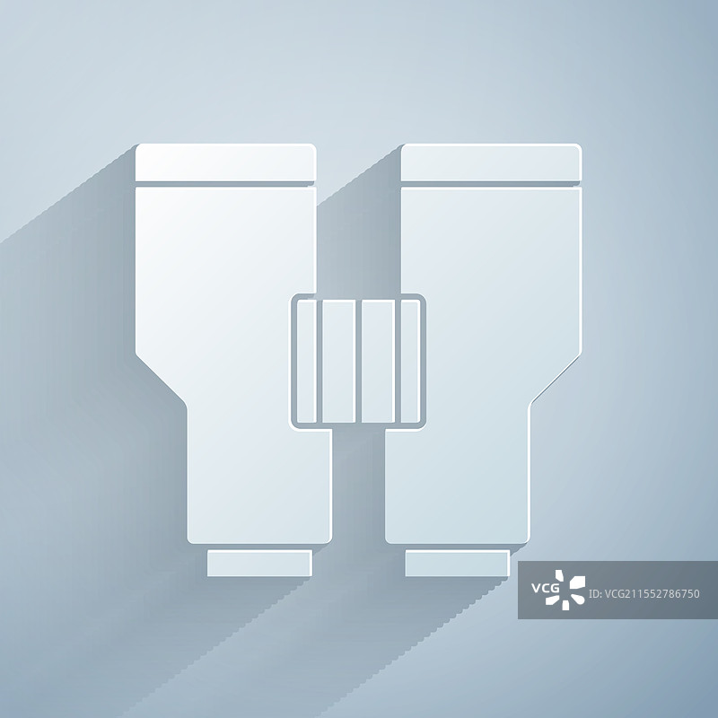 纸剪双筒望远镜图标，背景为灰色图片素材