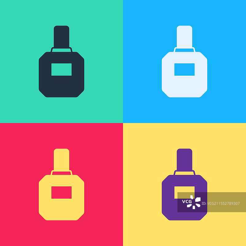 色彩鲜艳的波普艺术剃须水图标图片素材