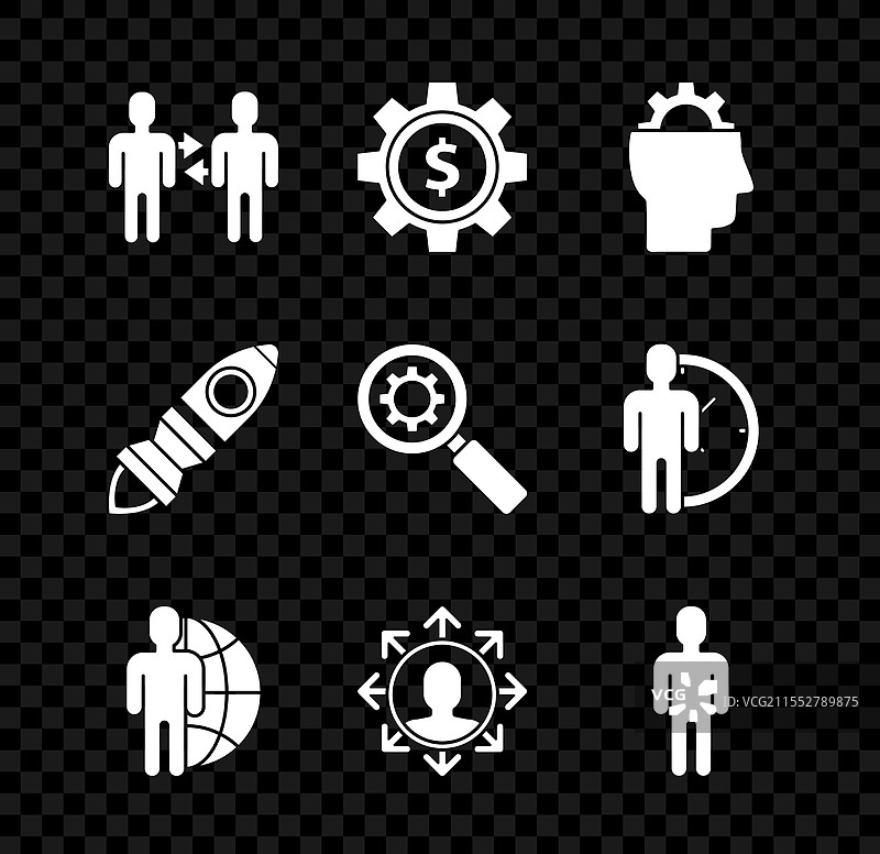 设置项目团队基础装备，带有美元符号图片素材