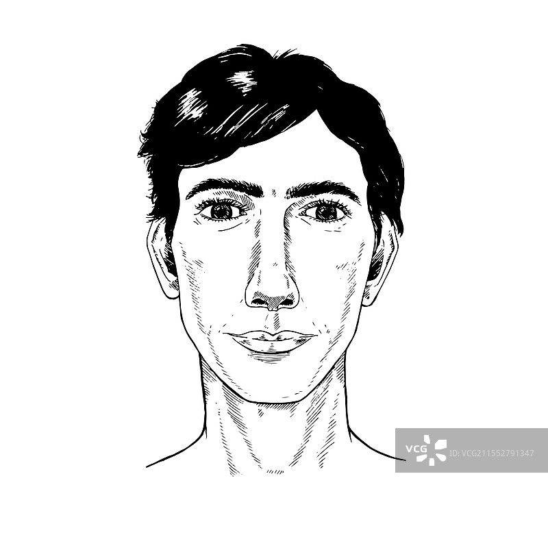 一位年轻卷发男子的肖像图片素材