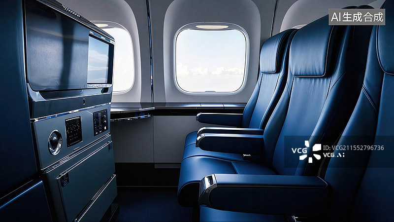 【AI数字艺术】飞机座舱图片素材