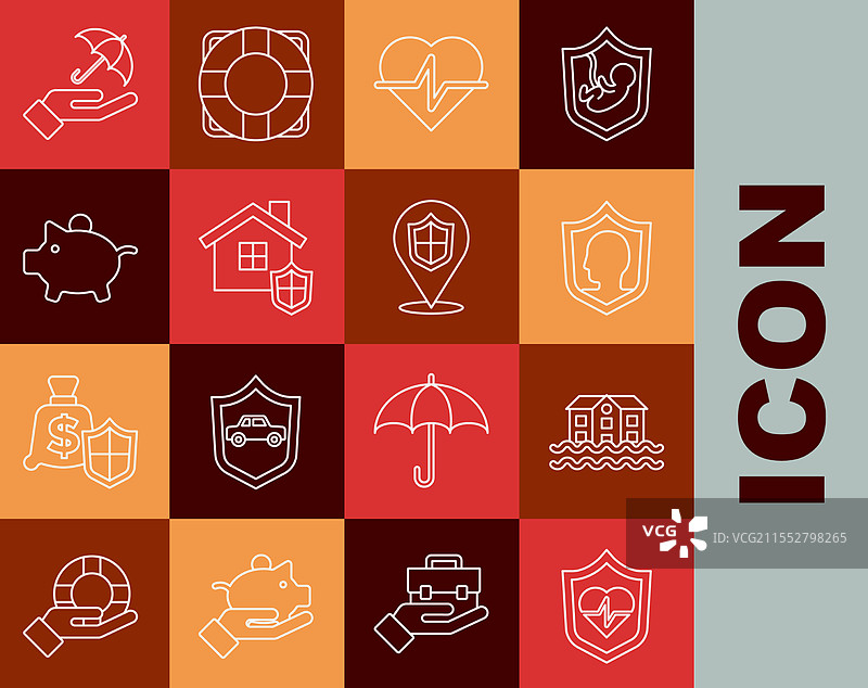 设定带有保护房屋洪水的定期人寿保险图片素材