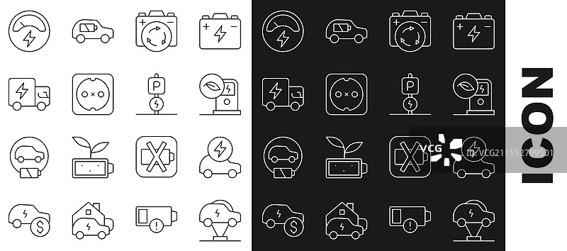 电动汽车充电站电池线路设置图片素材