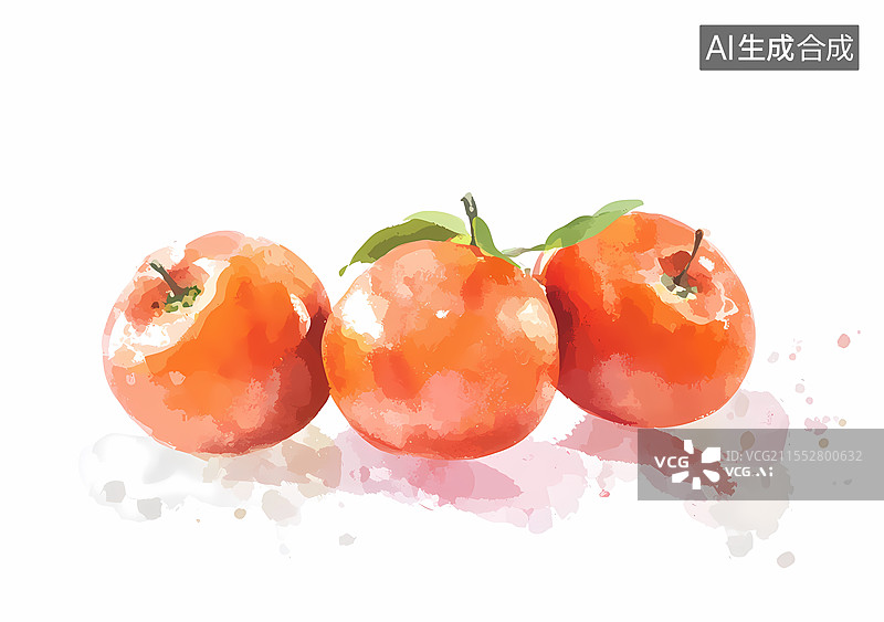 【AI数字艺术】水彩风番茄插画图片素材