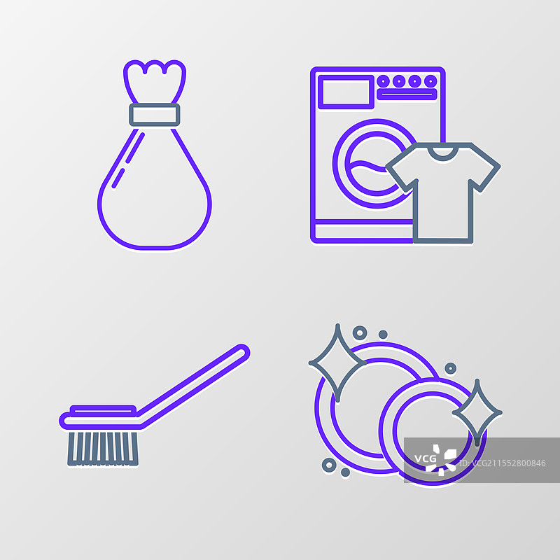 洗碗刷和马桶刷的清洗线图片素材