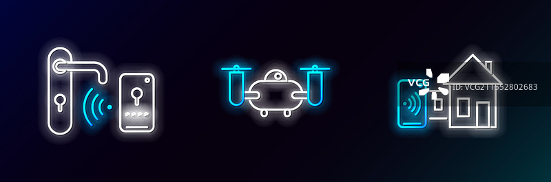 智能家居数字门锁设置图片素材